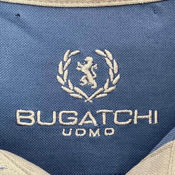 Mens BUGATCHI Uomo Royal Blue Long Sleeve Polo sz XL Modal Rayon - Picture 2 of 6